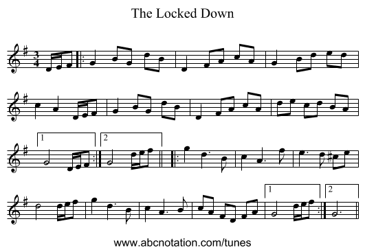 The Locked Down - staff notation