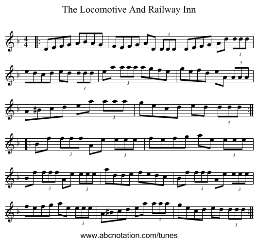The Locomotive And Railway Inn - staff notation
