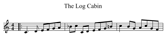 The Log Cabin - staff notation