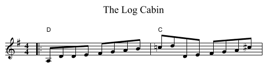The Log Cabin - staff notation