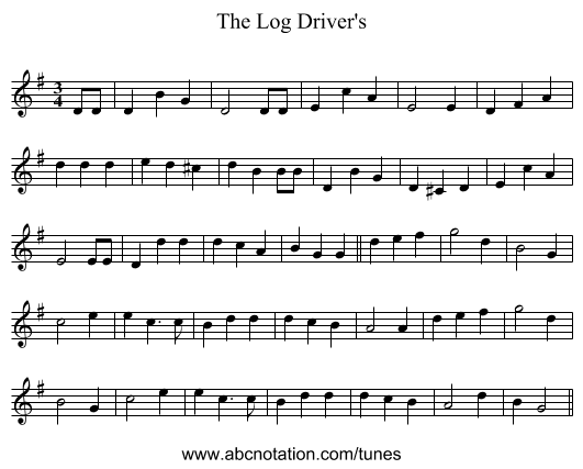 The Log Driver's - staff notation