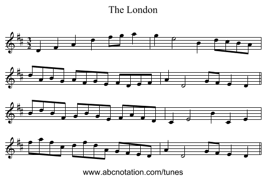 The London - staff notation