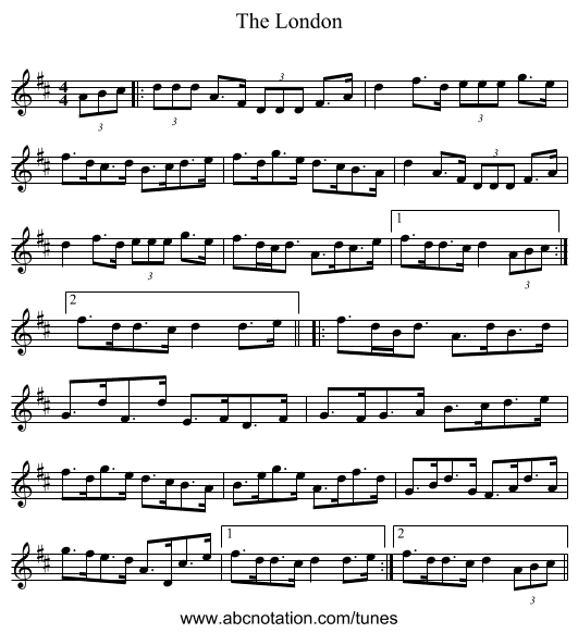 The London - staff notation