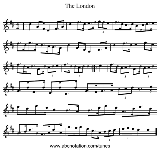 The London - staff notation