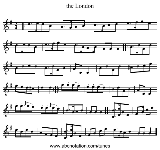 the London - staff notation