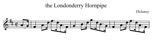the Londonderry Hornpipe - staff notation