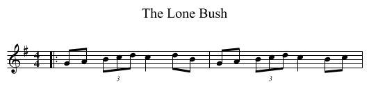 The Lone Bush - staff notation