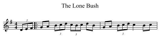 The Lone Bush - staff notation