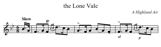 the Lone Vale - staff notation