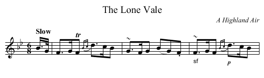 The Lone Vale - staff notation