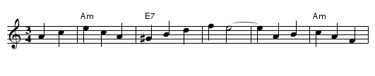The Lonely Accordion  [Am] - staff notation