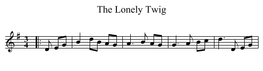 The Lonely Twig - staff notation