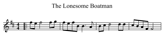 The Lonesome Boatman - staff notation