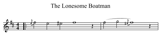 The Lonesome Boatman - staff notation