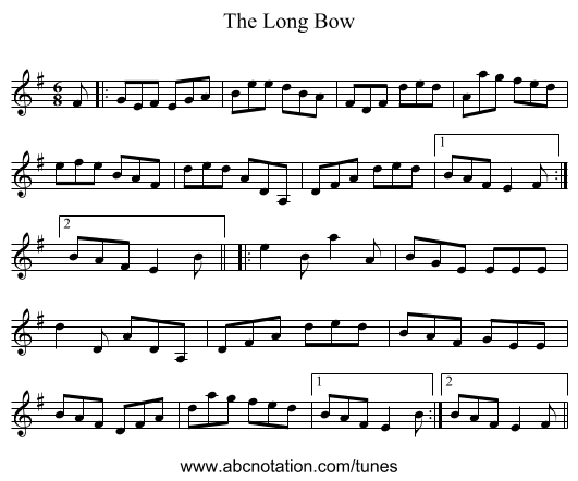 The Long Bow - staff notation