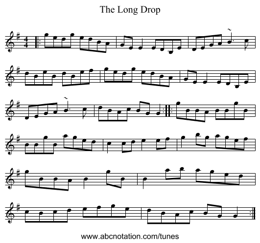 The Long Drop - staff notation