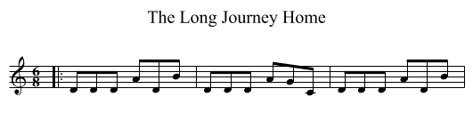 The Long Journey Home - staff notation