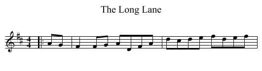 The Long Lane - staff notation