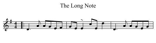 The Long Note - staff notation