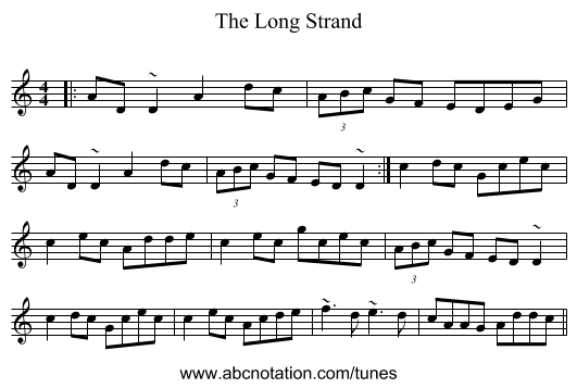 The Long Strand - staff notation