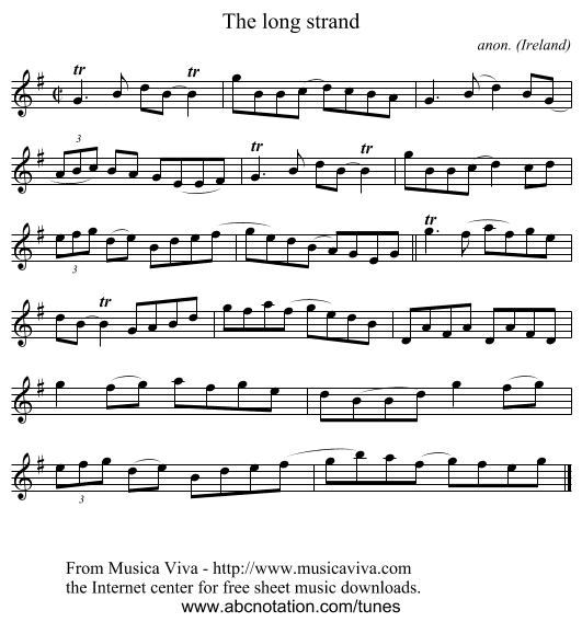 The long strand - staff notation