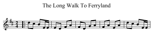 The Long Walk To Ferryland - staff notation