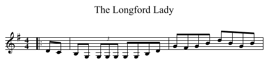 The Longford Lady - staff notation