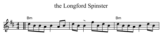the Longford Spinster - staff notation