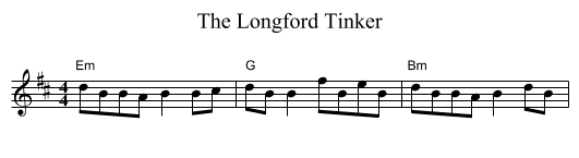 The Longford Tinker - staff notation