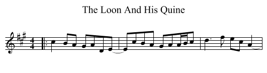 The Loon And His Quine - staff notation