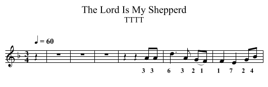 The Lord Is My Shepperd - staff notation