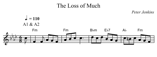 The Loss of Much - staff notation