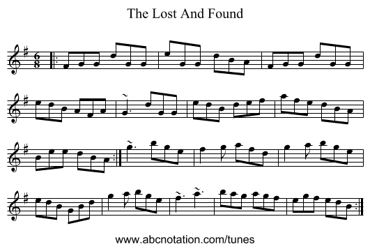 The Lost And Found - staff notation