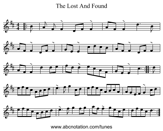 The Lost And Found - staff notation
