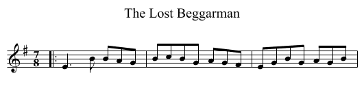 The Lost Beggarman - staff notation