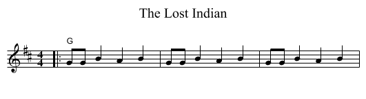 The Lost Indian - staff notation