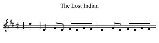 The Lost Indian - staff notation
