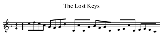The Lost Keys - staff notation