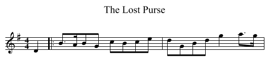 The Lost Purse - staff notation