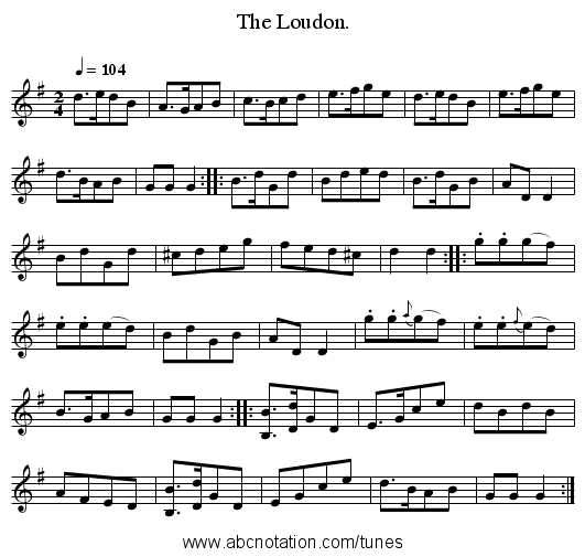 The Loudon. - staff notation