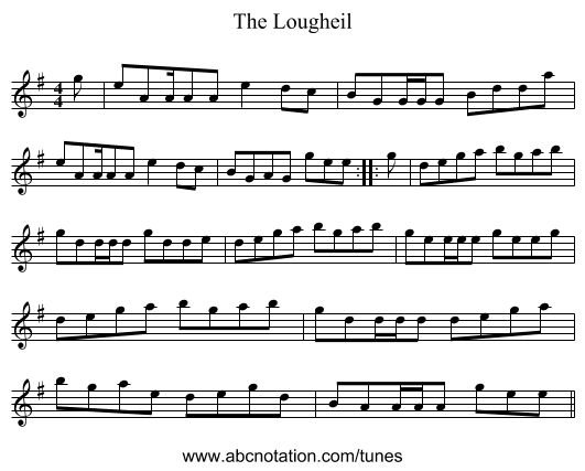 The Lougheil - staff notation