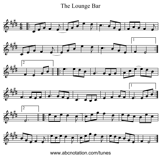 The Lounge Bar - staff notation