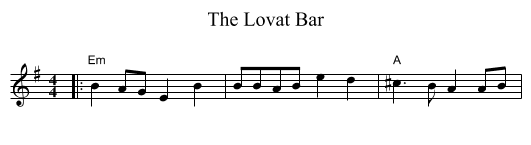 The Lovat Bar - staff notation