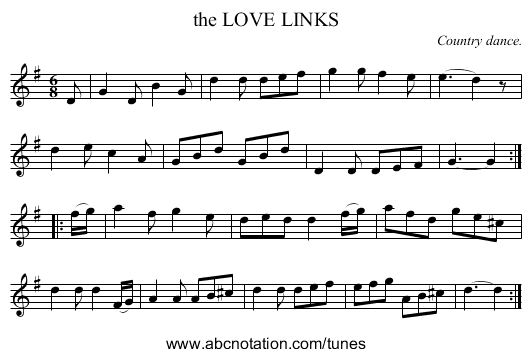 the LOVE LINKS - staff notation