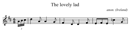 The lovely lad - staff notation