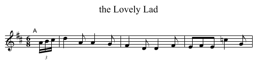 the Lovely Lad - staff notation