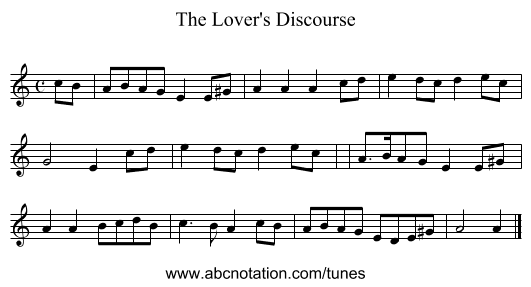 The Lover's Discourse - staff notation