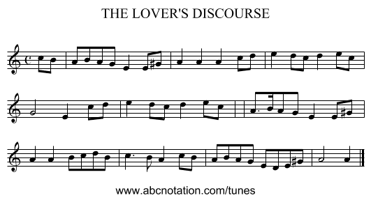 THE LOVER'S DISCOURSE - staff notation