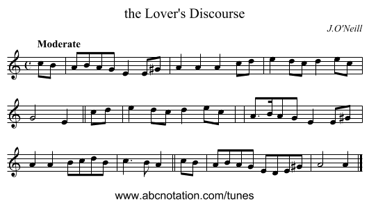 the Lover's Discourse - staff notation