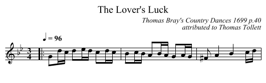 The Lover's Luck - staff notation
